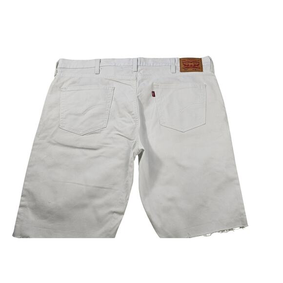 Levis 511 size 42 white raw hem dad shorts slim fit EUC undyed summer 90s y2k - Picture 2 of 10